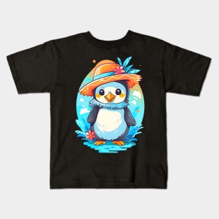 Tropical Penguin Lovers Kids T-Shirt